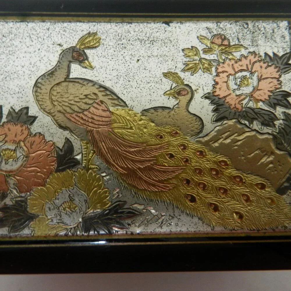 The San Francisco Music Box Company Vintage Peacock Trinket Japan NOT Working